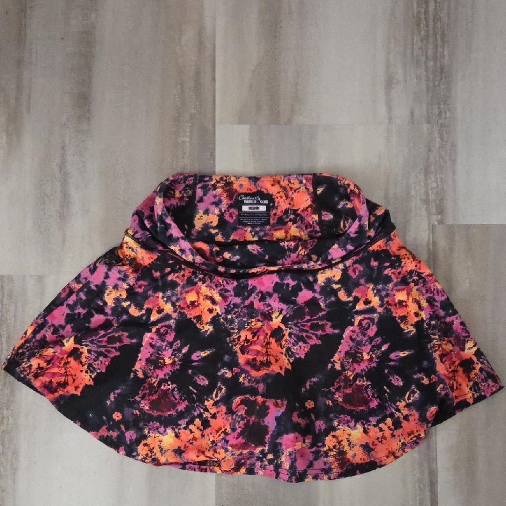 Constantly Varied Gear Acidwash Skirt in Black, Orange, and Pink Size Medium